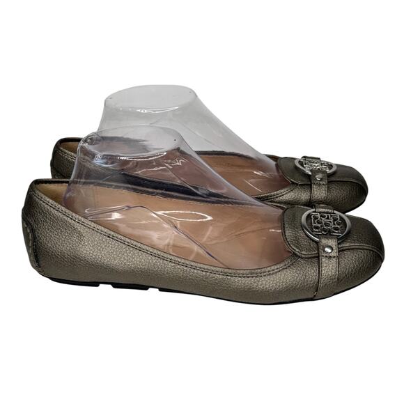 Liz Claiborne Shoes Womens 9.5 Gold Metallic Iris Ballet Flats Slip On Comfort - Picture 1 of 9